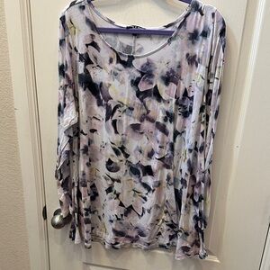 Cable & Gauge Floral Tunic - Pink, Blue, Purple